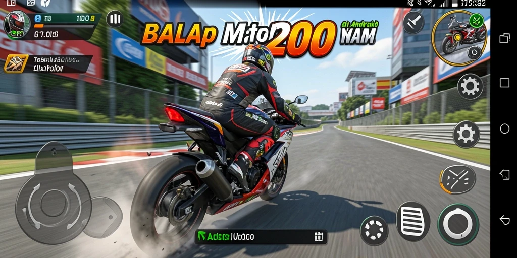 Tampilan gameplay menegangkan di balapan motor ASIA200.