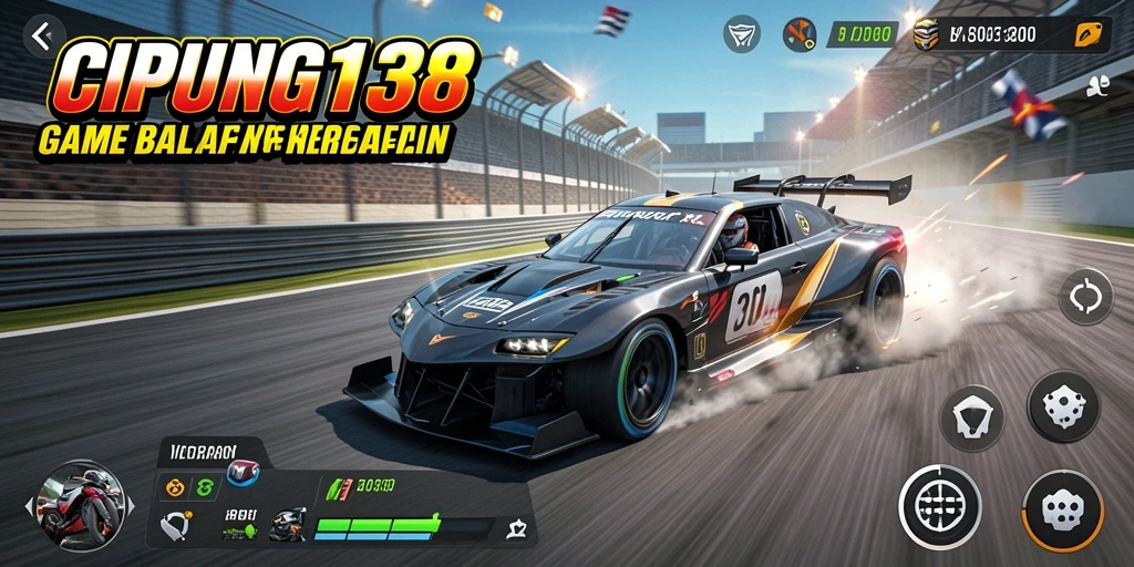 Tampilan gameplay yang mendebarkan di lintasan balap.