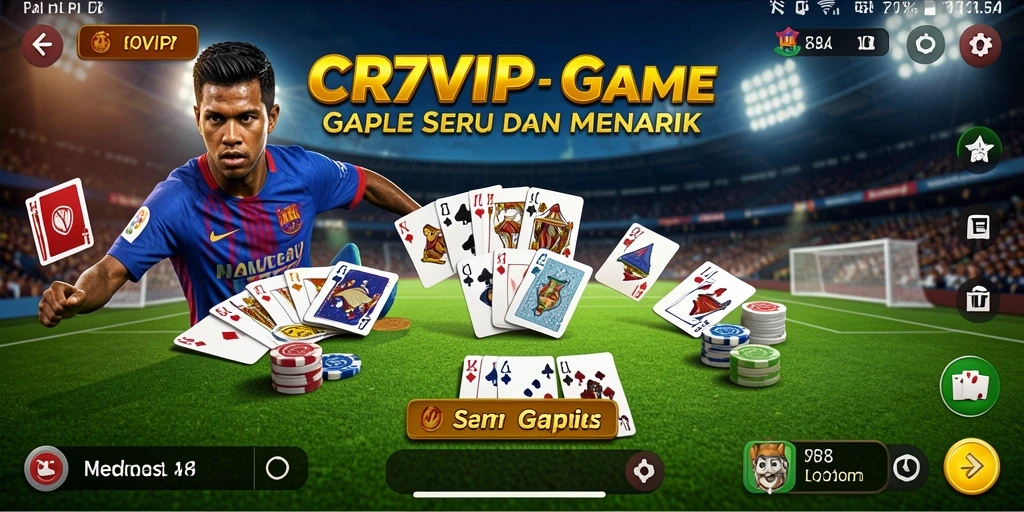 Screenshot gameplay CR7VIP yang menunjukkan keseruan permainan Gaple.