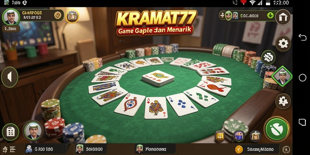 Tampilan gameplay seru dalam KRAMAT77 dengan pemain yang bersaing.