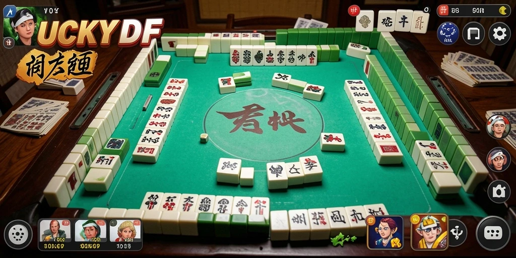 Screenshot gameplay LUCKYDF menunjukkan aksi seru dalam Mahjong.