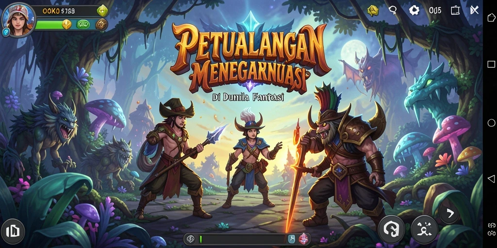 Tangkapan layar OKJK menampilkan aksi pertempuran seru di dunia fantasi.