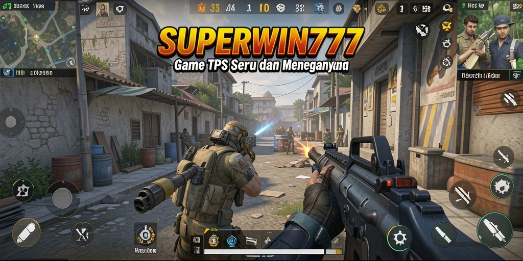 Screenshot SUPERWIN777 menampilkan intensitas pertempuran TPS yang seru.