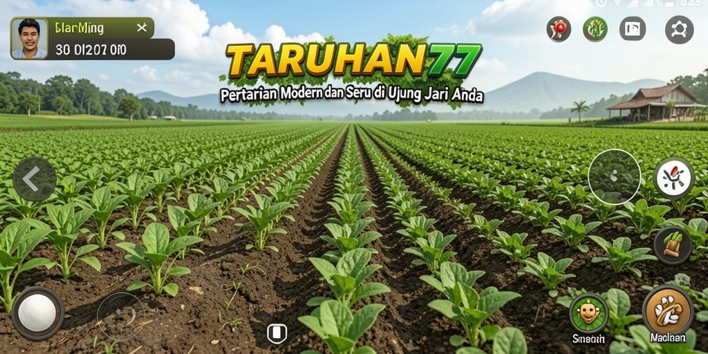 Screenshot utama TARUHAN77 menampilkan landscape pertanian yang indah.