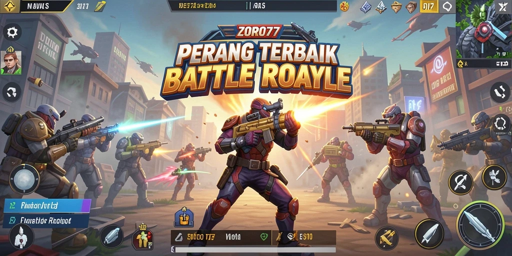 Tampilan menarik dari gameplay Battle Royale ZORO77 yang mendebarkan.